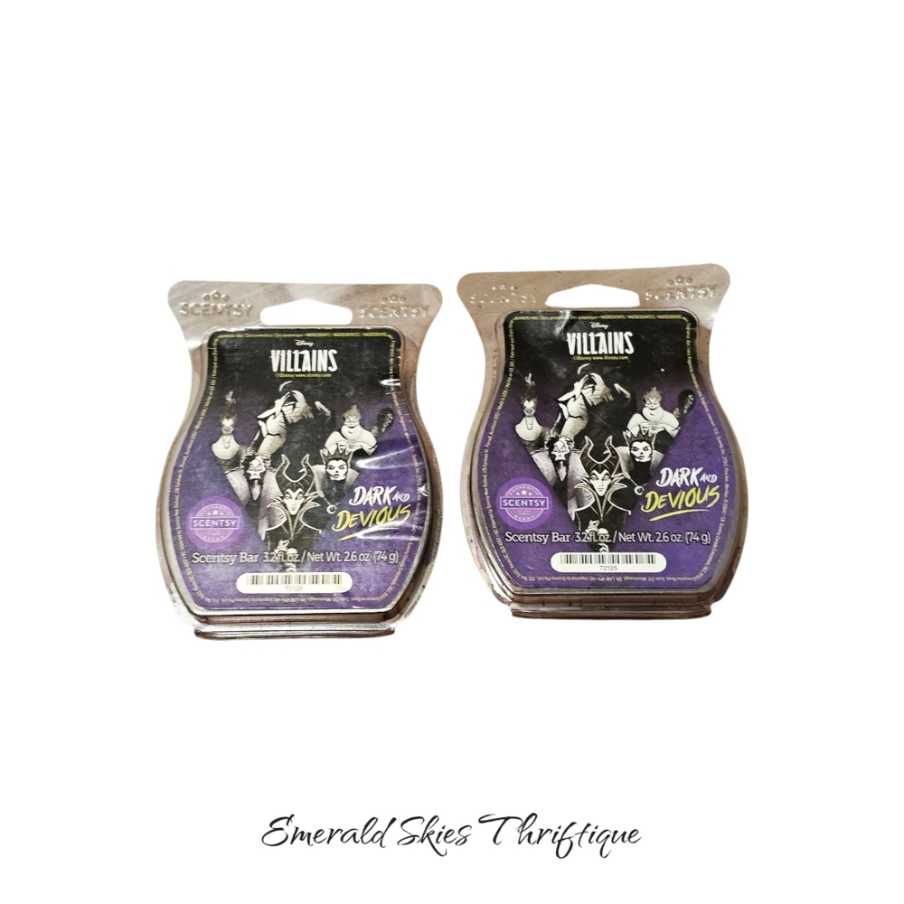 Scentsy Villians Dark And Devious Wax Melts, new. lot Of 2